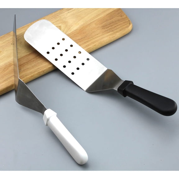 FRCOLOR Black Stainless Steel Turner with Ergonomic Handle for Cooking Use Perfect for Kitchen 12.5 Inches