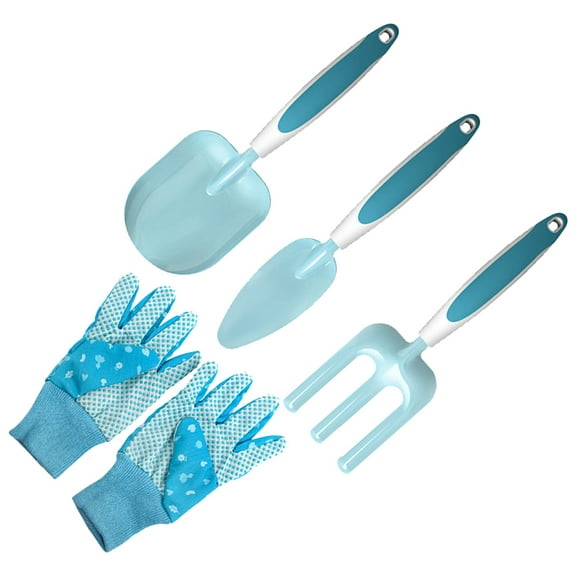 WRISTBIQUE Garden Trowel Hand Tool Set Blue Rubber Plastic 1 Set for Transplanting Weeding