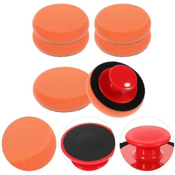 KAKOWELY Polishing Pads Plastic Round 1 Set Automotive Wax Applicator Pads 3.54X3.54X0.98in