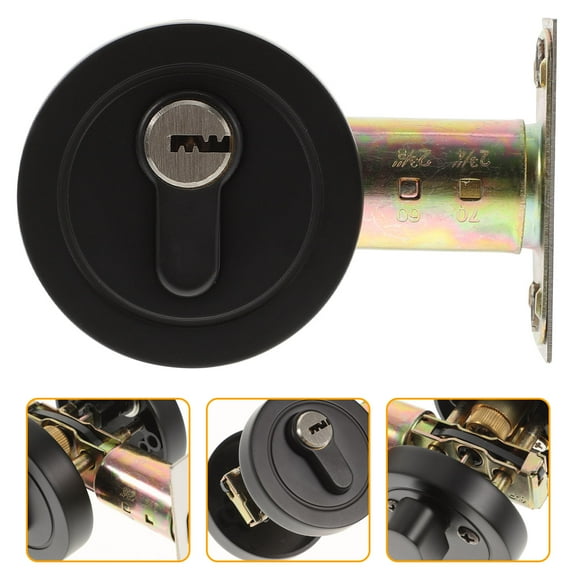 FRCOLOR Bolt Lock Single Sided Deadbolt Locks for Door Bedroom Exterior Black