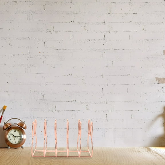 WASHWEPE Multifunctional Bookend Rabbit Shape Simple Design Rose Gold 1Pack