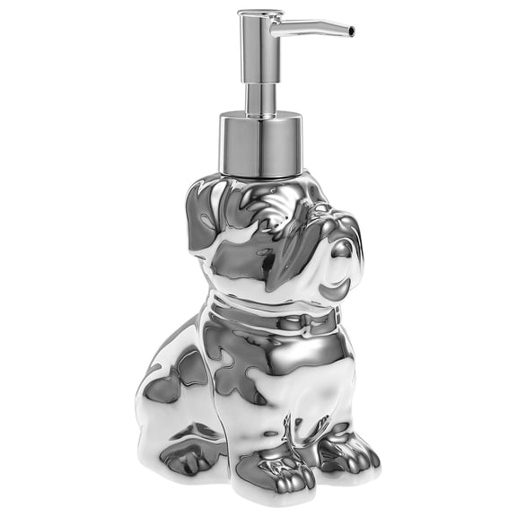 WASHWEPE Ceramic Lotion Dispenser Bottle In Silver For Modern Decorative Use 1Pcs 7.3X3.9X2.6In