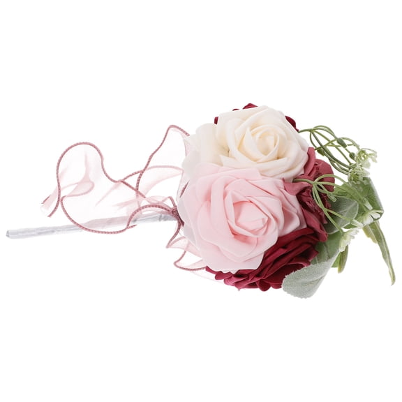 WASHWEPE Artificial Flowers Bouquet Multi-Colored for Wedding 1Set 9.4X5.9X5.9In