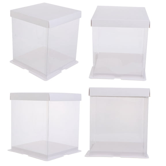 PAMINGONO White Cake Packaging Box Made of Great for Parties and Occasions 4pcs