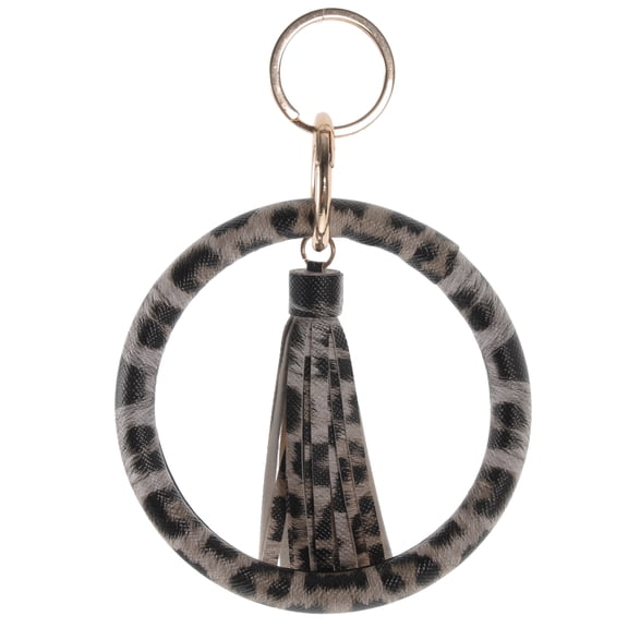 FRCOLOR Bracelet Key Ring Animal Print Graceful Keychain Miss 10*17*1cm White