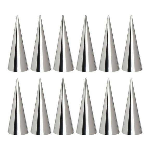 FRCOLOR Bread Baking Mold 20pcs Lady Lock Forms Horn Molds Seamless Stainless Steel Non Cannoli Form for Croissant Shell Roll Household Bread Mold Silver,4.72"X1.18"X1.18"