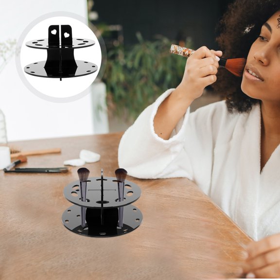 FRCOLOR  Brush Holder Makeup Tree-shape Rack Display Drying Hanging Black