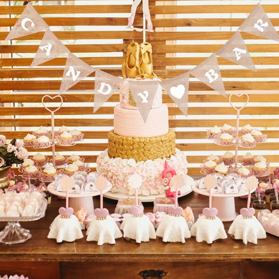 FRCOLOR Bunting Flag Rustic Triangle Burlap Banner