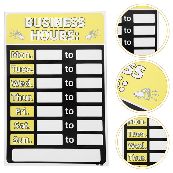 WASHWEPE Opening Sign For Shop Business Hours Sign Yellow Signage For Stores Business Owners 1 Set