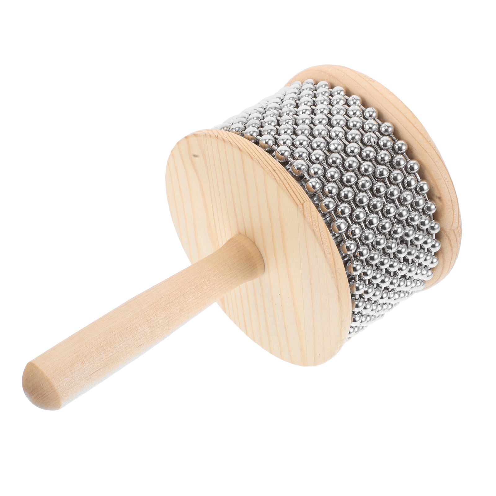 FRCOLOR Cabasa Musical Instrument Wooden Hand Cabasa Shaker With Metal Bead Cylinder For Beginners Classroom Outdoor Concert Use