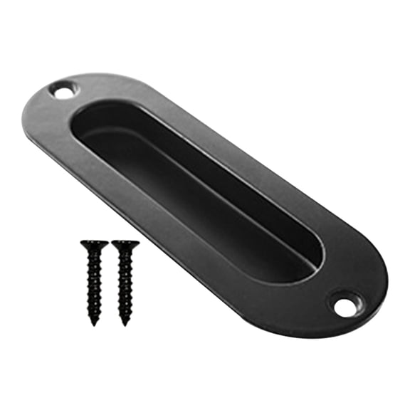 WASHWEPE 1Set Black Pocket Door Pull Handle Recessed Design for Home Barn Door Accessory