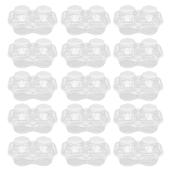 PAMINGONO Stackable Plastic Cake Boxes with TwoHole Design for Cupcakes in Assorted Colors 5.5cm Diameter