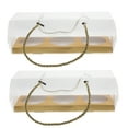 thumbnail image 1 of FRCOLOR Cake Boxes 10Pcs Moon Cake Boxes Clear Portable Cupcake Carrier Egg Yolk Puff Container Display Holder Bakery Box with Clear Lids Cheese Cake Dessert,8.86"X3.15"X3.15", 1 of 11