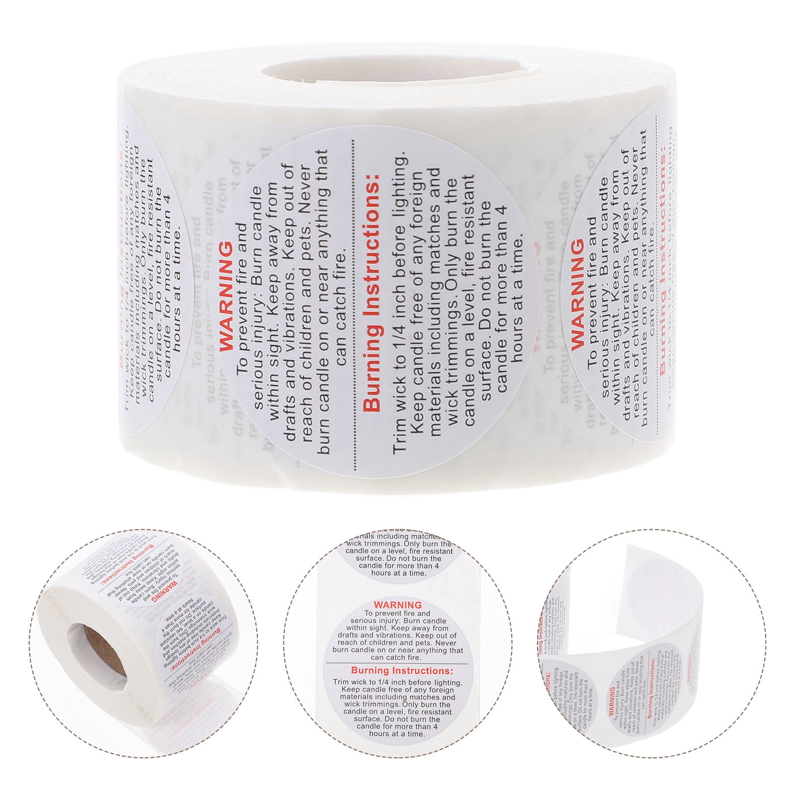 FRCOLOR Candle Warning Labels Candle Jar Container Stickers Candle ...