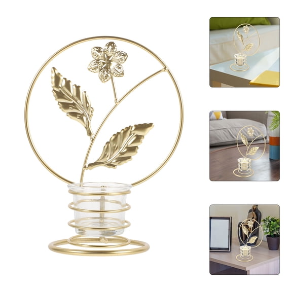 FRCOLOR  Candlestick Ornament Holders Candlesticks Home Decor Golden