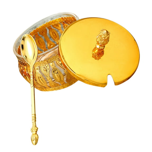 FRCOLOR Canister Flasks Sugar Bowl 9.00X9.00X5.00CM Golden