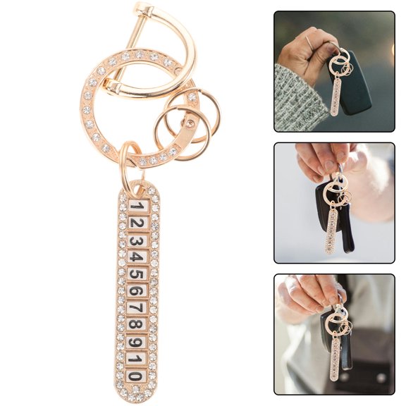 FRCOLOR Car Key Chain Men and Women 6.00X1.10X0.20CM Golden