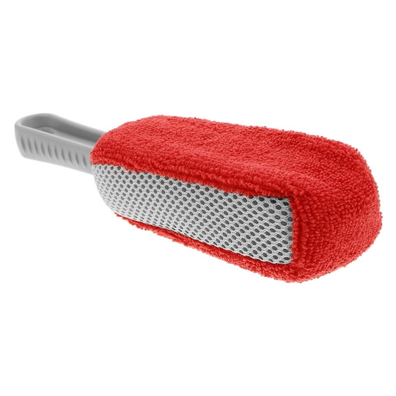 FRCOLOR Car Tire Cleaner Brush Soft Sponge Wheel Scrubber Car Detailing Auto Tire Cleaning Brush with Handle Tire Shine Applicator Pads