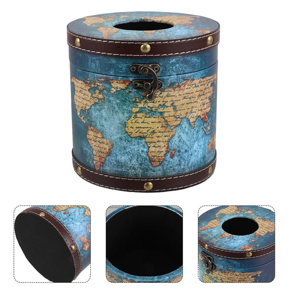 FRCOLOR Car Tissue Holder Round Tissue Box Round Tissue Container Facial Tissue Holder Box Tissue Box Tissue Hold For Car Empty Tissue Boxes