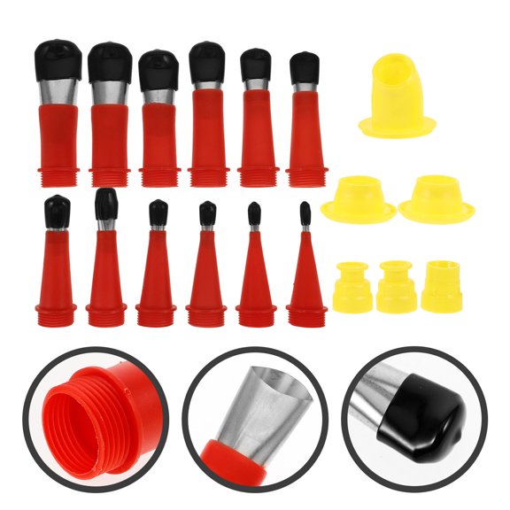 FRCOLOR Caulking Finishing Tool Sealing Stainless Steel Rubber Nozzle Set