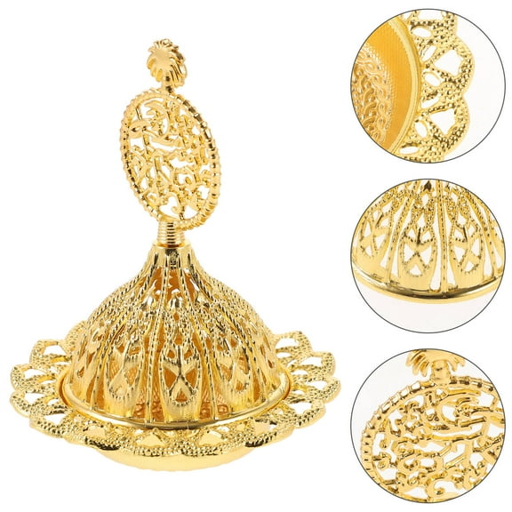 WASHWEPE Censer Burner Incense Burner Golden Metal 1Pack 3.6x2.8x2.8in
