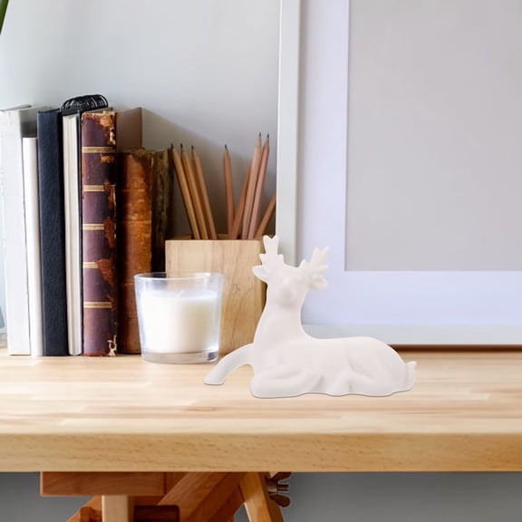 FRCOLOR Ceramic Craft Deer Statue Cute Ceramic Animal Figurine Miniature Animal Figurine Decoration