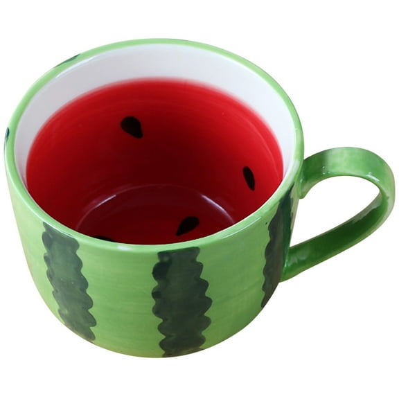 FRCOLOR Ceramic Cup Summer Watermelon Design Mug Coffee Cup Water Cup Drinking Cup