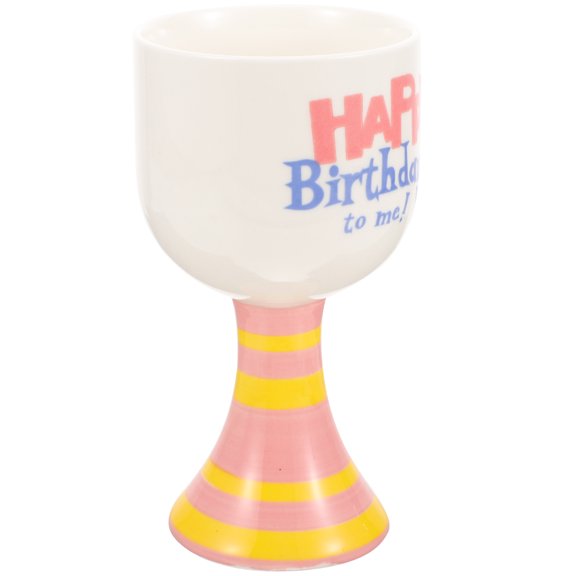 FRCOLOR Ceramic Goblet Birthday Themed Footed Mug Exquisite Birthday Mug Footed Cup Birthday Party Favor
