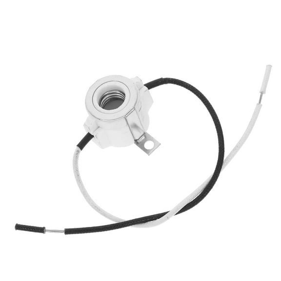 FRCOLOR Ceramic Light Socket with Bracket Heavy Duty Screw Base with Wire Leads for E11 Pendant Light Replacement Parts