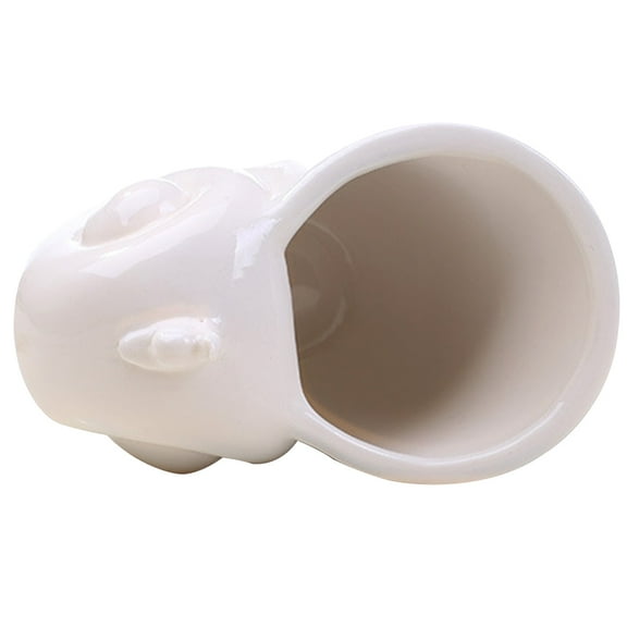 FRCOLOR Ceramic Snail Shaped Planter Pot for Succulent Planting and Home Decoration White Small Size