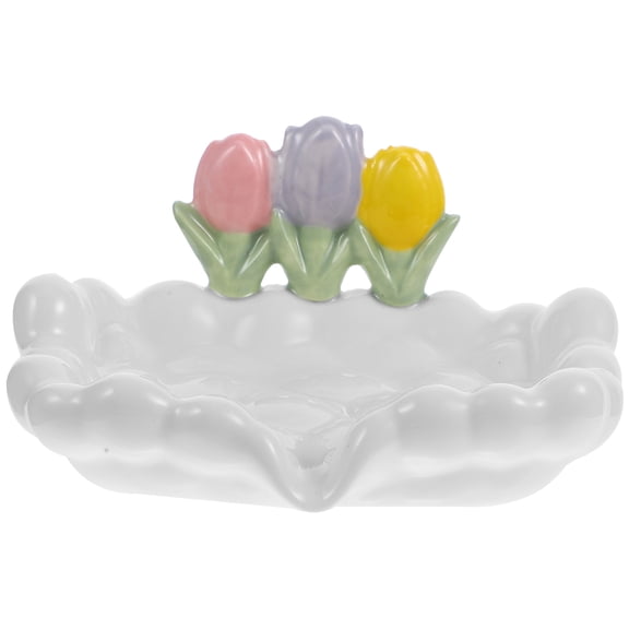 FRCOLOR Ceramic Soap Holder for Bathroom Self-Draining Design 1 Piece