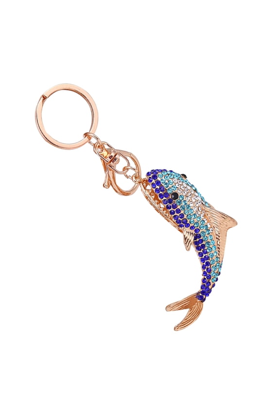 Multi Color Shark Charm Keychain Rhinestone Inlaid Bag Pendant for Stylish Decor
