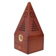thumbnail image 1 of LABSERRON Retro Style Incense Burner Dark Red Wood Metal For Home Decor Item 1Pcs 8.3x3.7in, 1 of 8