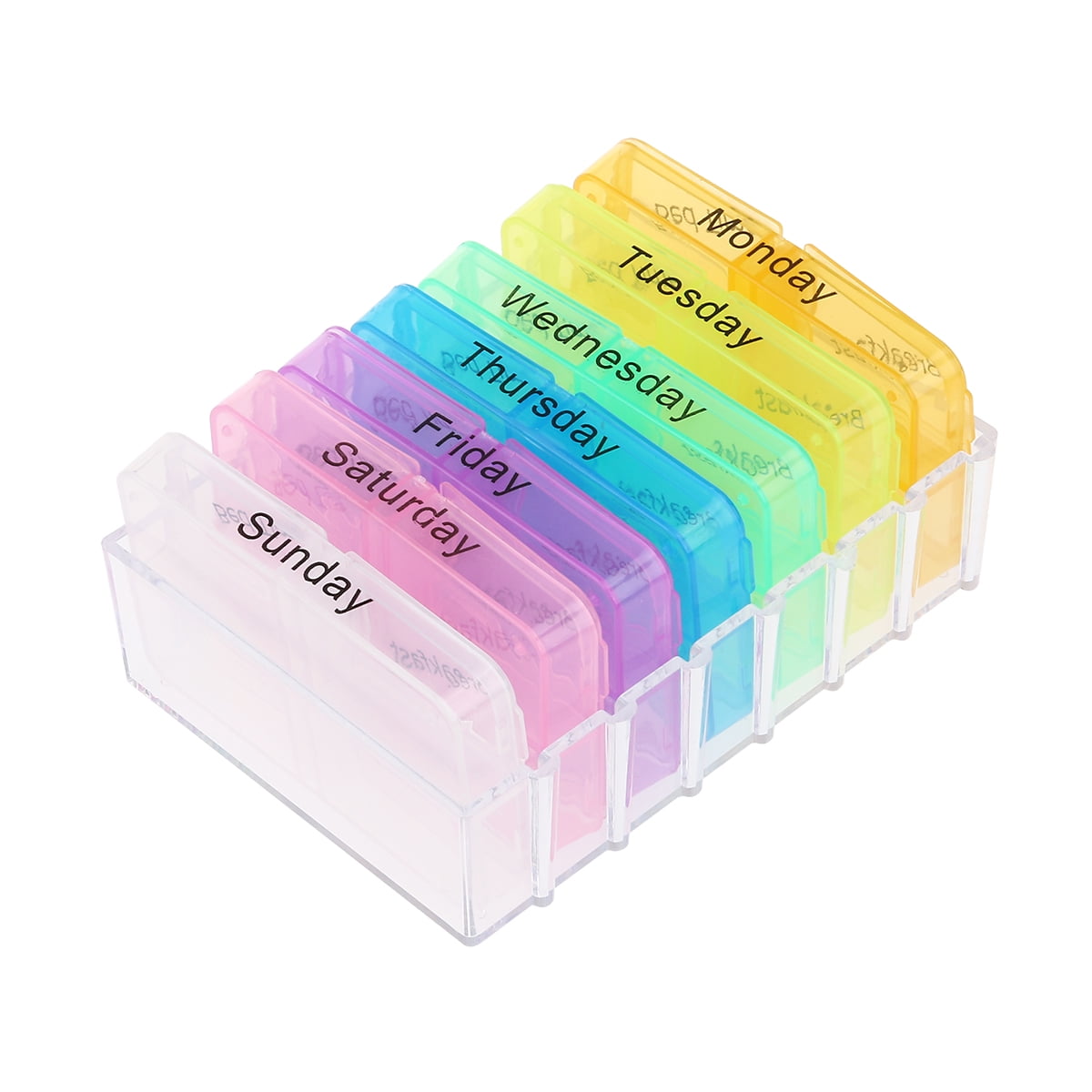FRCOLOR Charge Pastel Topper Pill Box with Labels Case Compartments ...