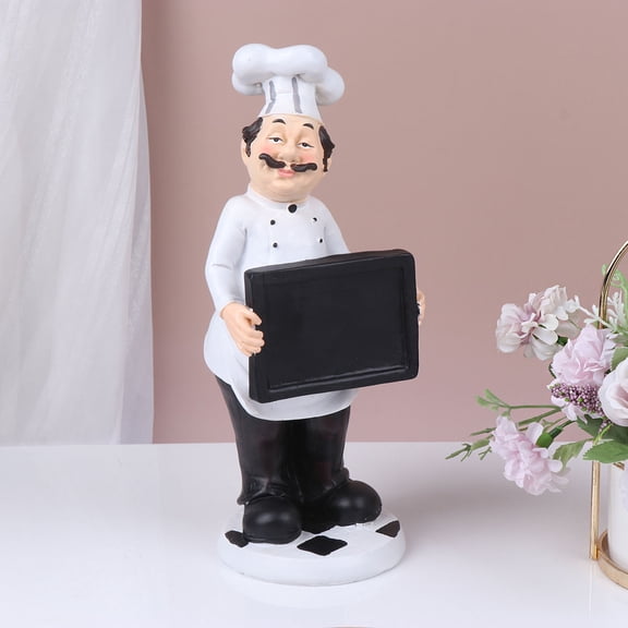 FRCOLOR Chef Statue Resin Cook Sculpture Ornament Kitchen Wall Decor