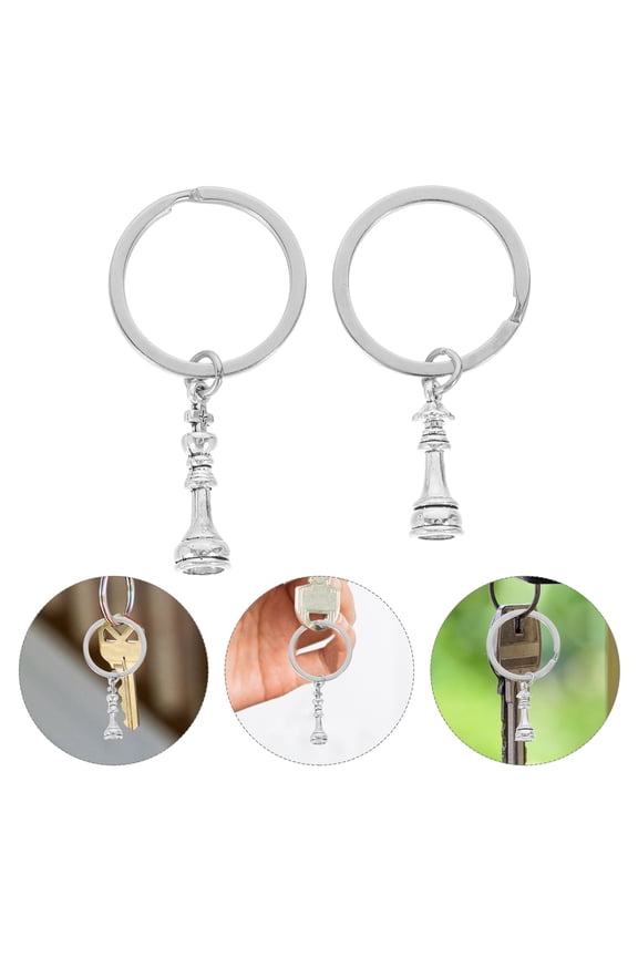 Chess Key Chain for Hobbyists Keychain Game Man Lovers Silver