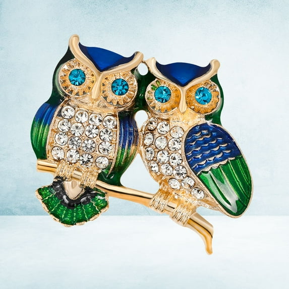 FRCOLOR Chic Owl Shape Breastpin Creative Brooch Pin for Decoration Use Made of Alloy Multi Color 2.5 inch