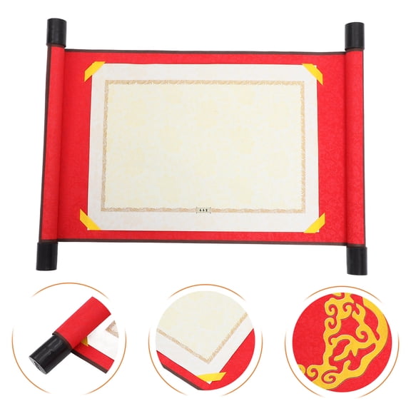 FRCOLOR Chinese Painting Paper Style Oriental Calligraphy Scroll Work Red