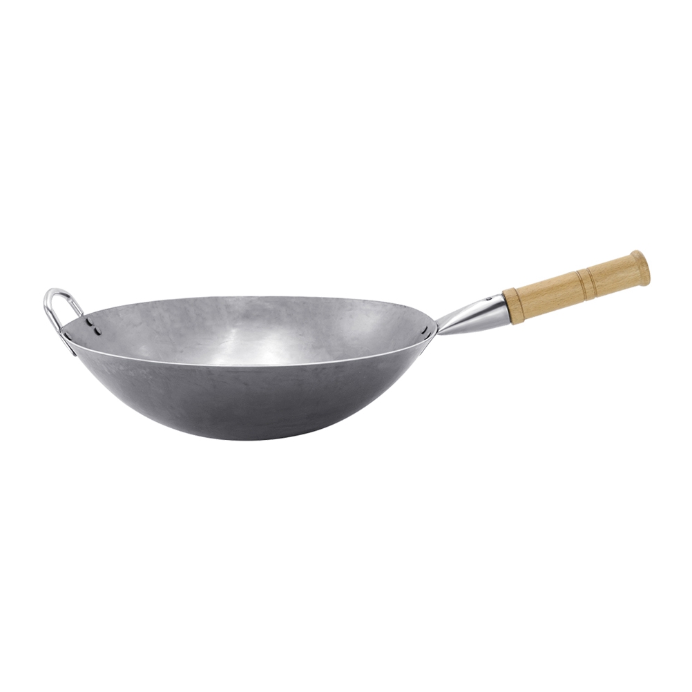 FRCOLOR Chinese Traditional Iron Woks Hand Noncoating Pan