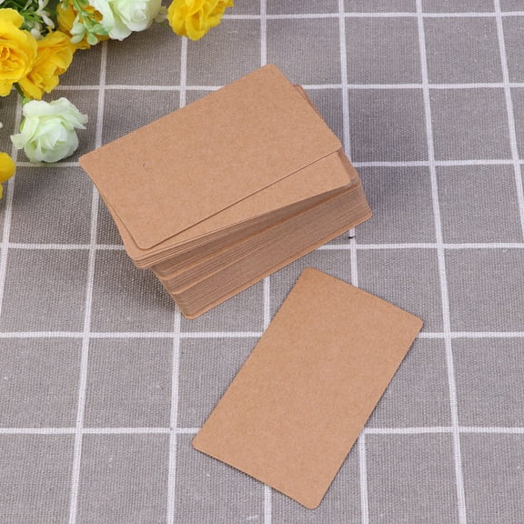 FRCOLOR 100Pcs Chocolate Kraft Paper Message Cards Double Sided for Wedding Favors and Tags
