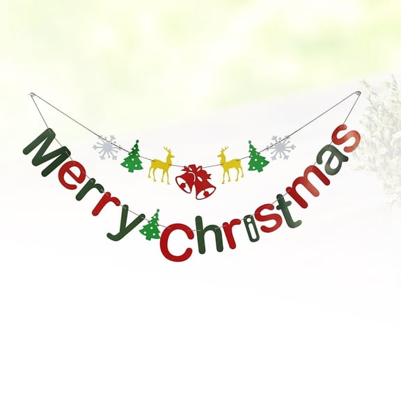 FRCOLOR Christmas Banner Hanging Flag Countdown Decorations Garland