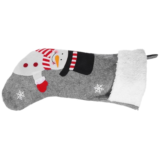 PAMINGONO Holiday Candy Bags Christmas Snowman present Sock Grey Non-Woven Fabric 1Pcs 19x11In