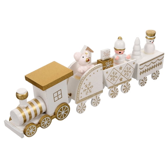 FRCOLOR Christmas Train Shape Ornaments 4 Carriages Cartoon Desktop Decoration