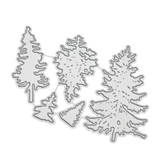 FRCOLOR Christmas Tree Die Artificial Cuts for Card Making Xmas Trees Silver