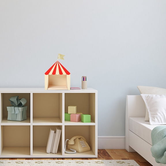 HAKIDZEL House Shaped Shelf Wooden Storage Box Red Festive Occasions 1Pack 6.8X5.9X3.7In