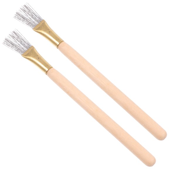 FRCOLOR 2Pcs Polymer Clay Sculpting Brush with Durable Wire Texture for Pottery and Modeling Use