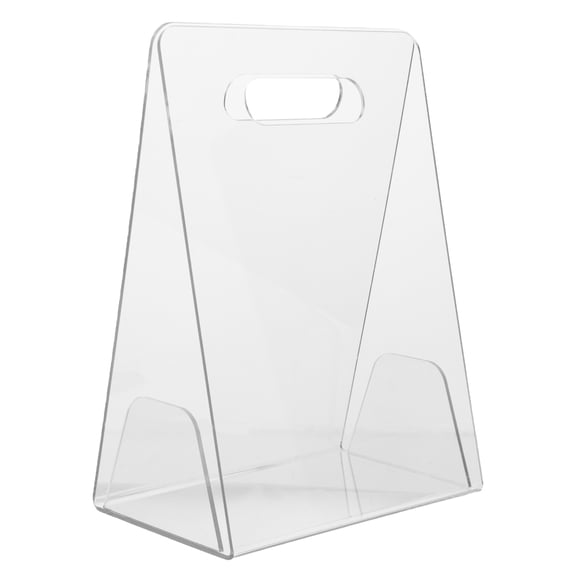FRCOLOR Clear Acrylic Vase Hand-held Flower Container Transparent Flower Layout Box Bridesmaid Present Packing Box with Hollow Handle