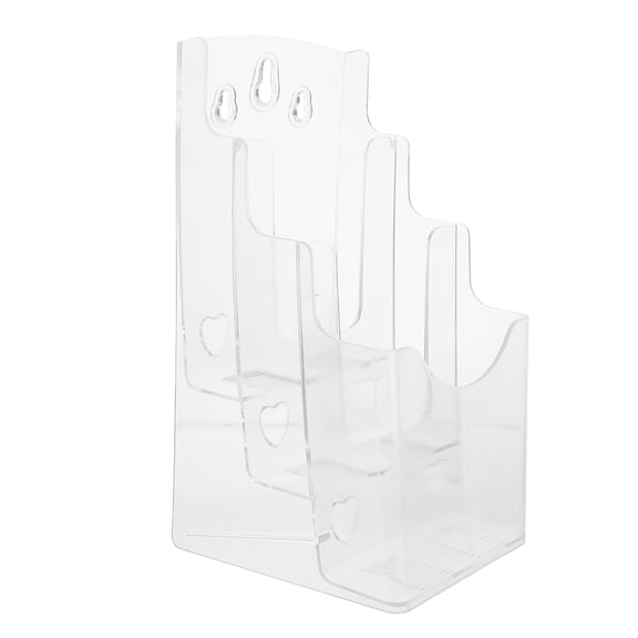 FRCOLOR Clear File Rack Pamphlet Holder Wall Mount Brochure Rack Tabletop Document Stand