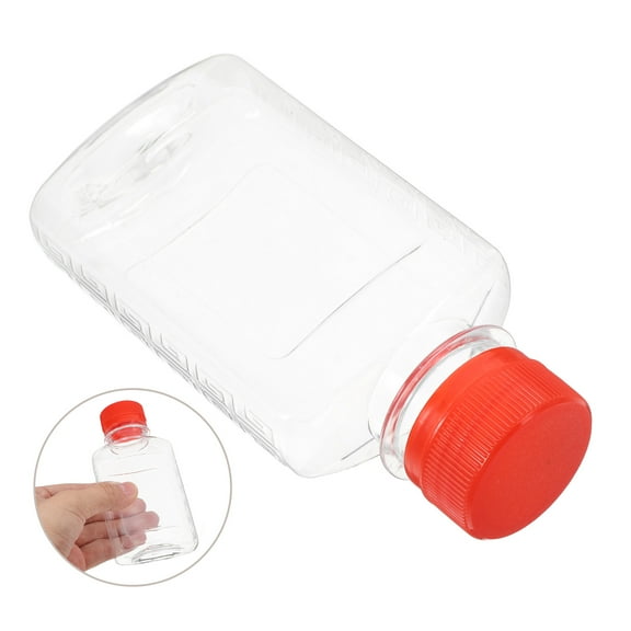 FRCOLOR Clear Plastic Beverage Bottles with Caps for Storage Use 100ml Reusable Mini Juice Containers