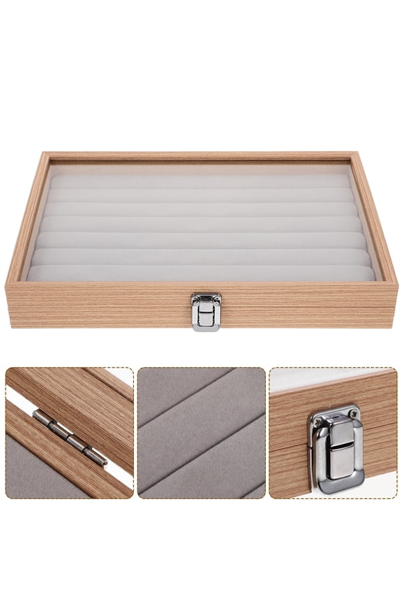 Clear for Jewelry Wooden Box Large Capacity Safe Material Man